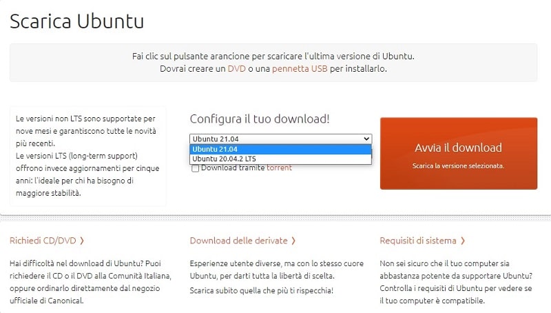 scaricare ubuntu gratis