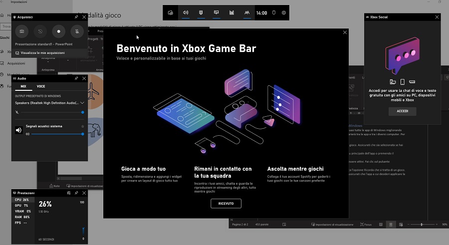 attivare xbox game bar su windows